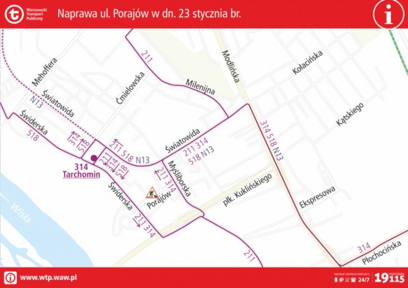 Zamknięcie ulicy Porajów na Białołęce