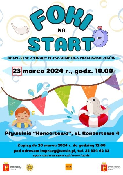 Foki na start - zawody pływackie dla przedszkolaków na Ursynowie - City Media