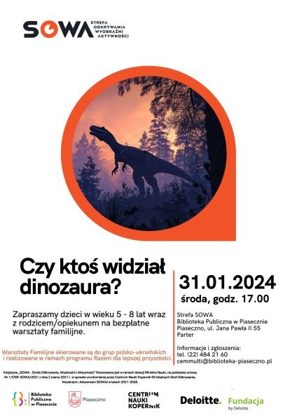 Czy ktoś widział dinozaura? - warsztaty w Piasecznie - City Media