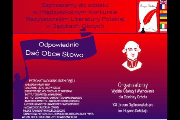 Odpowiednie Dać Obce Słowo - konkurs na Ochocie