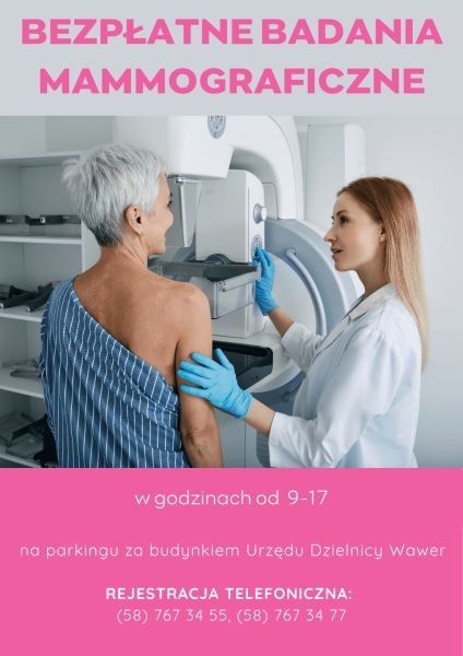 Bezpłatne badania mammograficzne w Wawrze