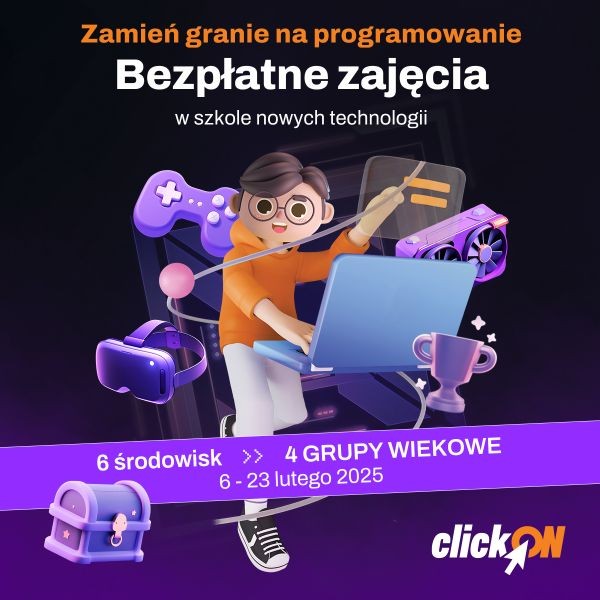 ClickON - zamień granie na programowanie - warsztaty w Ząbkach - City Media